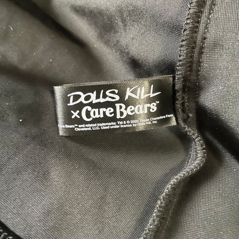 Dolls Kill X CARE BEARS XL Love You Forever Black Velvet Babydoll Dress - Picture 14 of 14